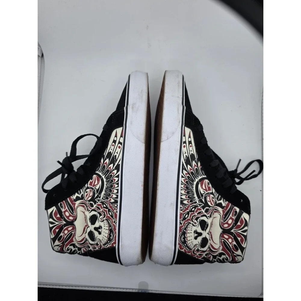 VANS Sk8-Hi Skull Graphic Sneakers Men's 7.5 Women's 9 Black‎ Red